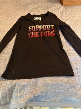 Black Long Sleeve Tee - Support The Cure